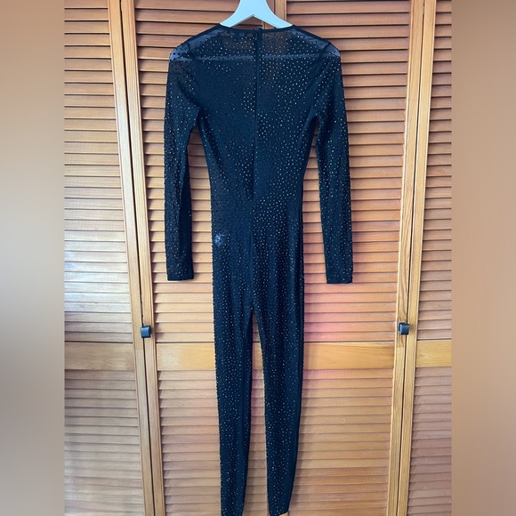 (New with tags) Rhinestone V-neck Jumpsuit - Black - Picture 7 of 9
